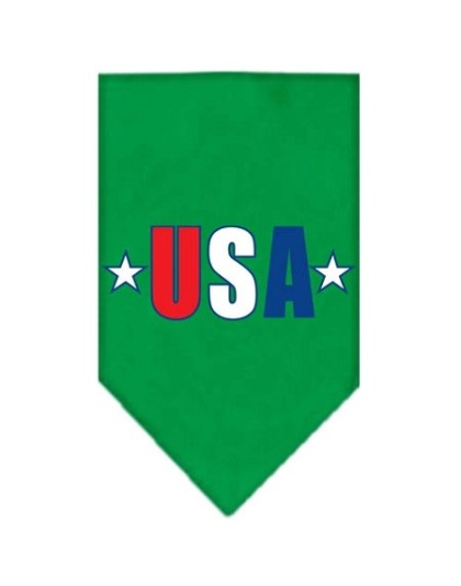 USA Star Screen Print Bandana Emerald Green Large