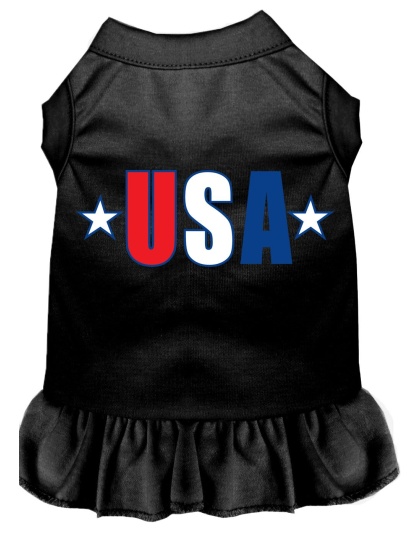 USA Star Screen Print Dress Black 4X (22)