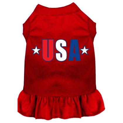 USA Star Screen Print Dress Red 4X (22)