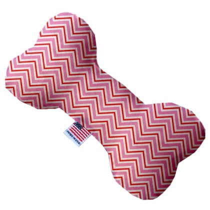 Valentines Day Chevron 10 inch Canvas Bone Dog Toy