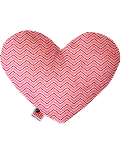 Valentines Day Chevron 6 inch Canvas Heart Dog Toy