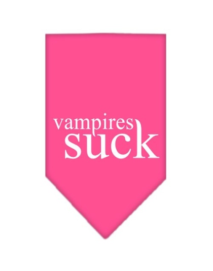 Vampires Suck Screen Print Bandana Bright Pink Large