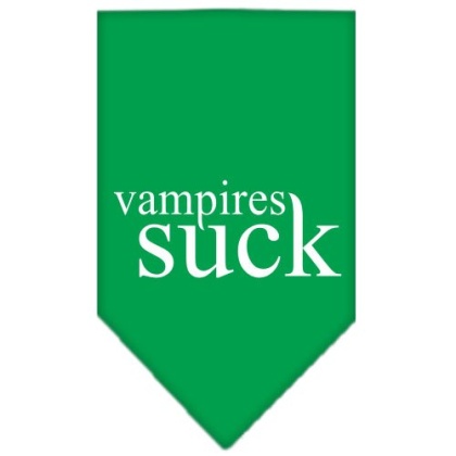 Vampires Suck Screen Print Bandana Emerald Green Large