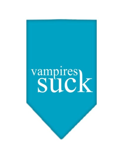 Vampires Suck Screen Print Bandana Turquoise Large