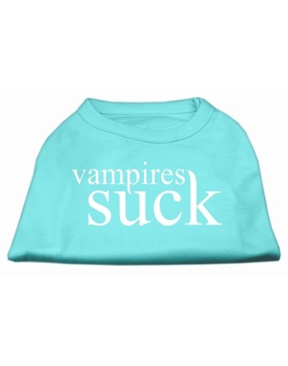 Vampires Suck Screen Print Shirt Aqua L