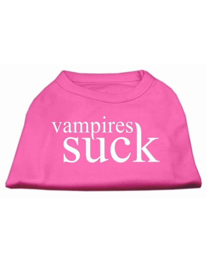 Vampires Suck Screen Print Shirt Bright Pink L