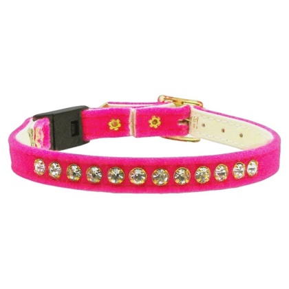 Velvet Breakaway Cat Collar Pink 10