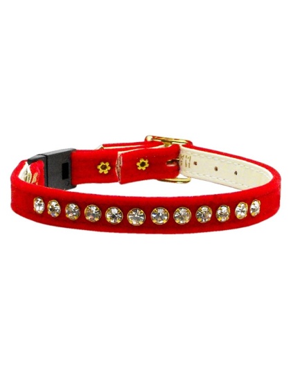 Velvet Breakaway Cat Collar Red 10