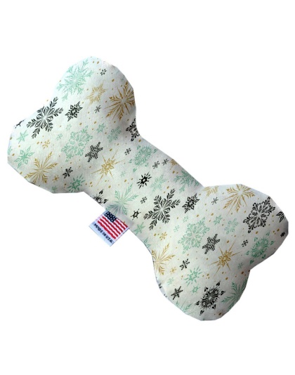 Vintage Snowflakes 10 Inch Canvas Bone Dog Toy