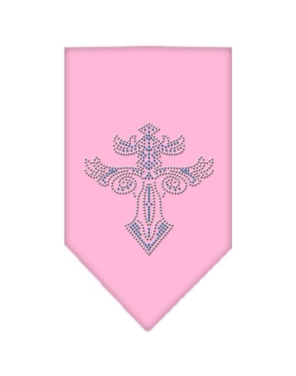 Warriors Cross Rhinestone Bandana Light Pink Large