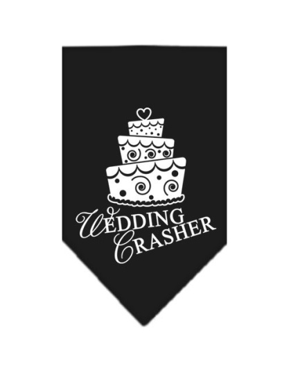 Wedding Crasher Screen Print Bandana Black Large