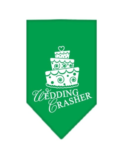 Wedding Crasher Screen Print Bandana Emerald Green Large