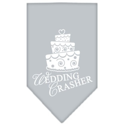 Wedding Crasher Screen Print Bandana Grey Large