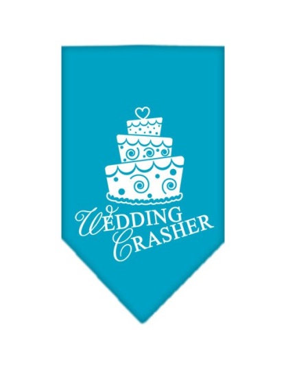 Wedding Crasher Screen Print Bandana Turquoise Large