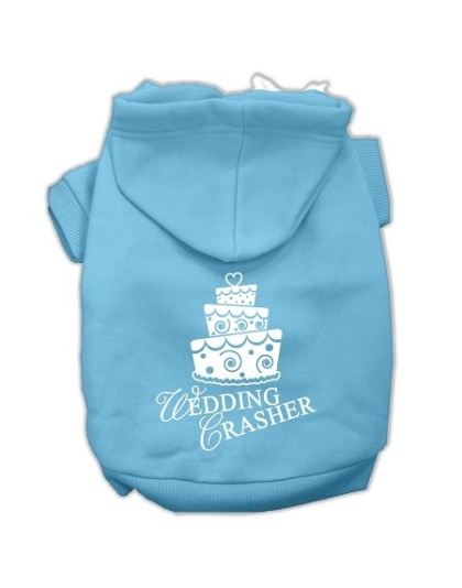 Wedding Crasher Screen Print Pet Hoodies Baby Blue Size Lg