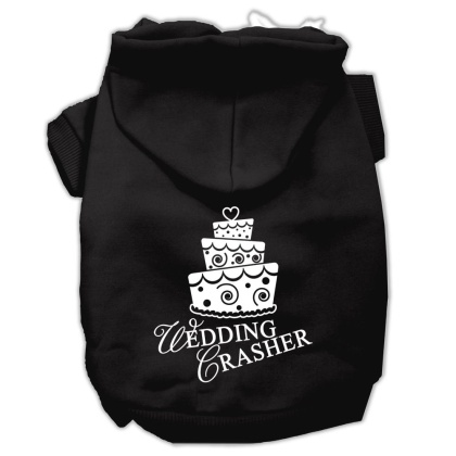 Wedding Crasher Screen Print Pet Hoodies Black Size Lg
