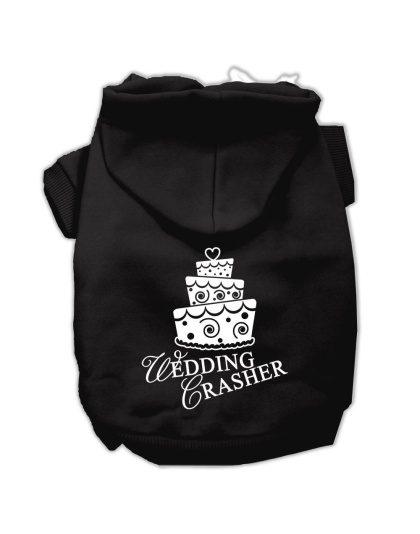 Wedding Crasher Screen Print Pet Hoodies Black Size Lg
