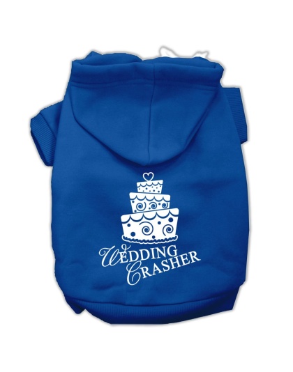 Wedding Crasher Screen Print Pet Hoodies Blue Size Lg