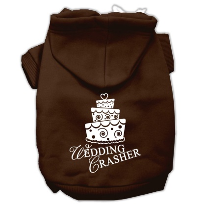 Wedding Crasher Screen Print Pet Hoodies Brown Size Lg