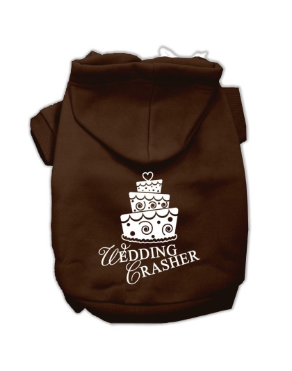 Wedding Crasher Screen Print Pet Hoodies Brown Size Lg