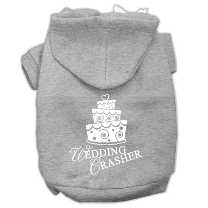 Wedding Crasher Screen Print Pet Hoodies Grey Size Lg