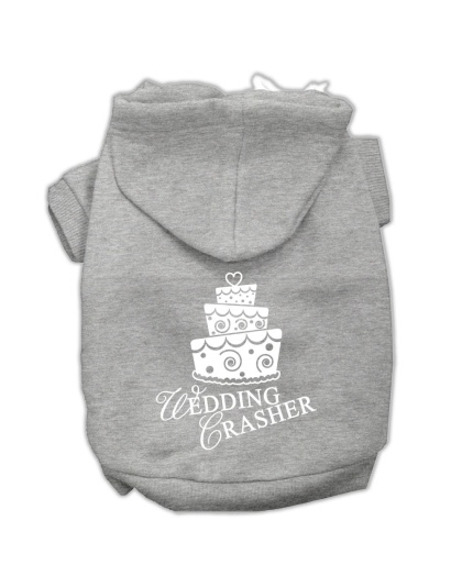 Wedding Crasher Screen Print Pet Hoodies Grey Size Lg