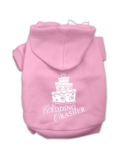 Wedding Crasher Screen Print Pet Hoodies Light Pink Size Lg