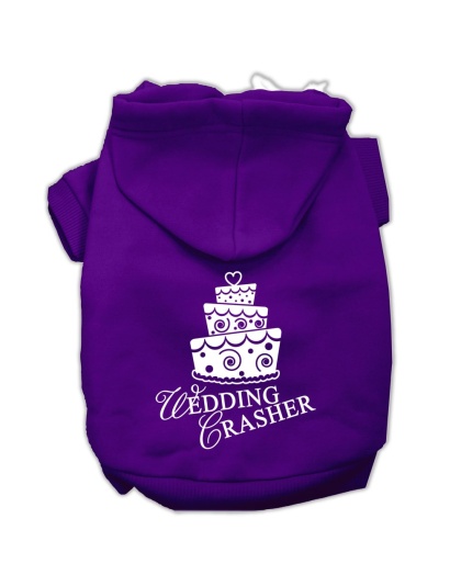 Wedding Crasher Screen Print Pet Hoodies Purple Size Lg