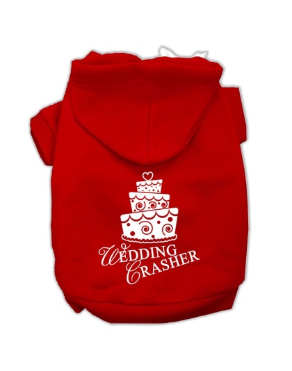 Wedding Crasher Screen Print Pet Hoodies Red Size Lg