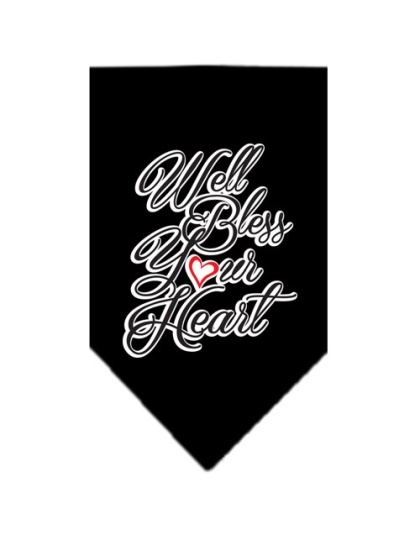 Well Bless Your Heart Screen Print Bandana Black Large