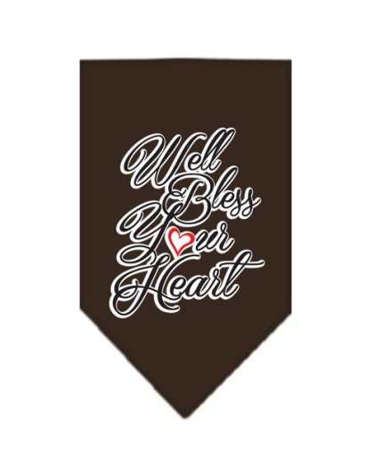 Well Bless Your Heart Screen Print Bandana Brown Large