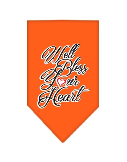 Well Bless Your Heart Screen Print Bandana Orange Large