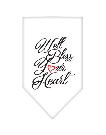 Well Bless Your Heart Screen Print Bandana White Large