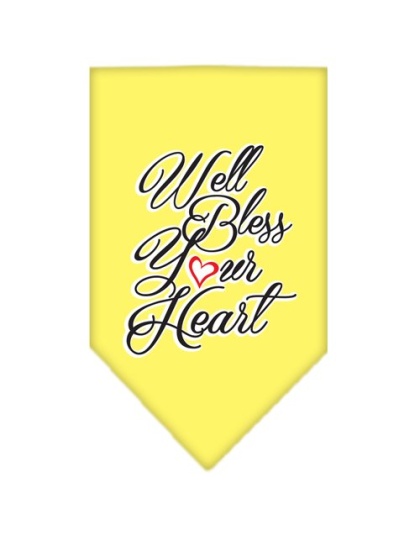 Well Bless Your Heart Screen Print Bandana Yellow Large