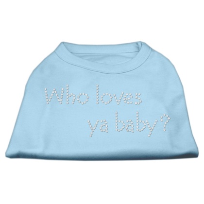 Who Loves Ya Baby? Rhinestone Shirts Baby Blue L