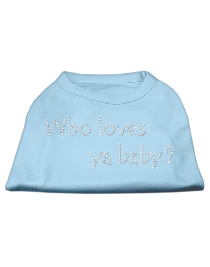 Who Loves Ya Baby? Rhinestone Shirts Baby Blue L