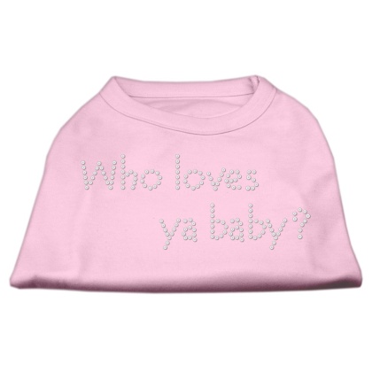 Who Loves Ya Baby? Rhinestone Shirts Light Pink L