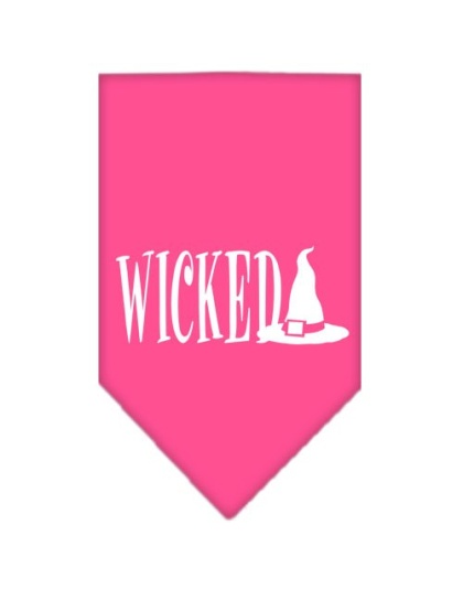 Wicked Screen Print Bandana Bright Pink Large