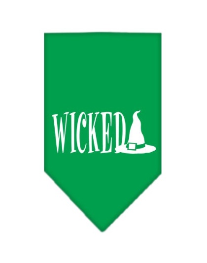 Wicked Screen Print Bandana Emerald Green Large