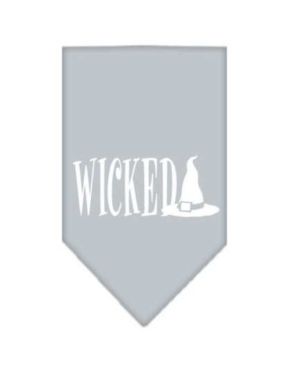 Wicked Screen Print Bandana Grey Large