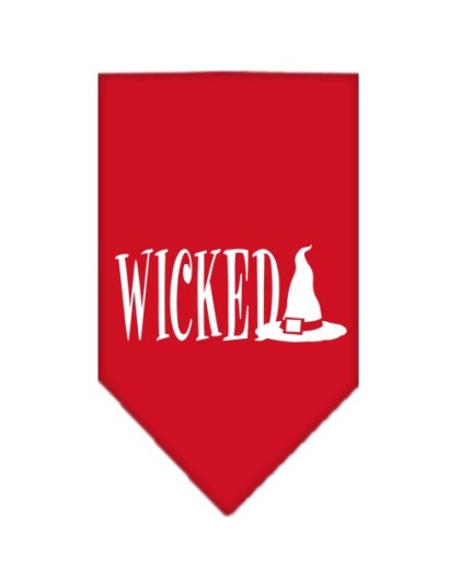 Wicked Screen Print Bandana Red Large