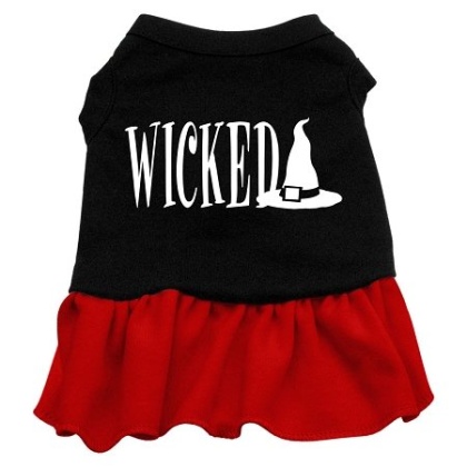 Wicked Screen Print Dress Black with Red Lg