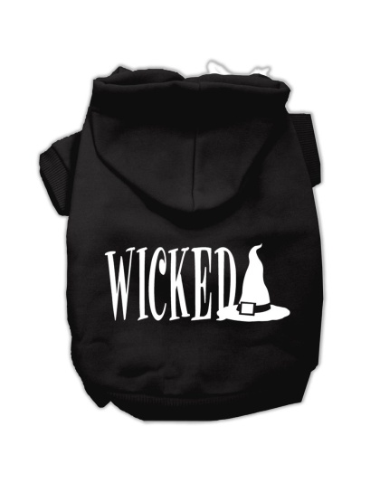 Wicked Screen Print Pet Hoodies Black Size L