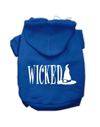 Wicked Screen Print Pet Hoodies Blue Size L