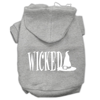 Wicked Screen Print Pet Hoodies Grey Size L