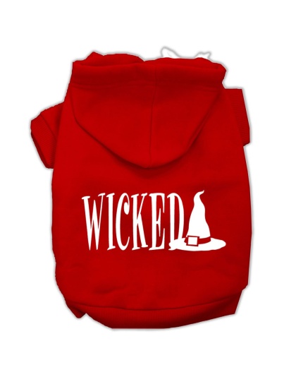 Wicked Screen Print Pet Hoodies Red Size L