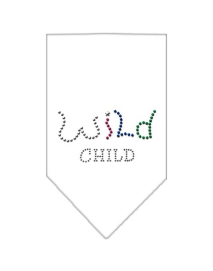 Wild Child Rhinestone Bandana White Large