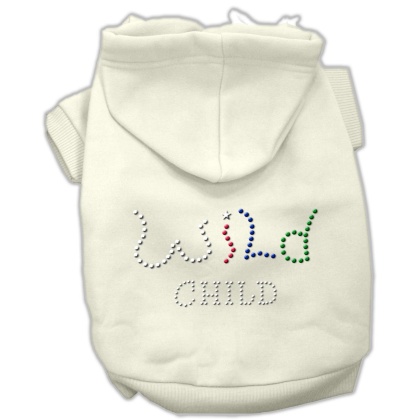 Wild Child Rhinestone Hoodies Cream L