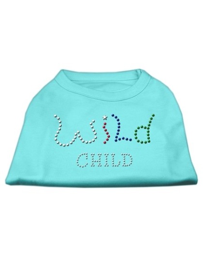 Wild Child Rhinestone Shirts Aqua L