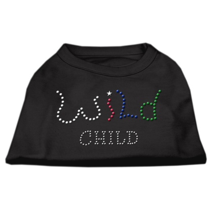 Wild Child Rhinestone Shirts Black L